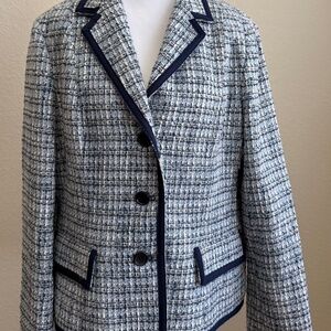 Talbots blue tweed jacket. Size 16.